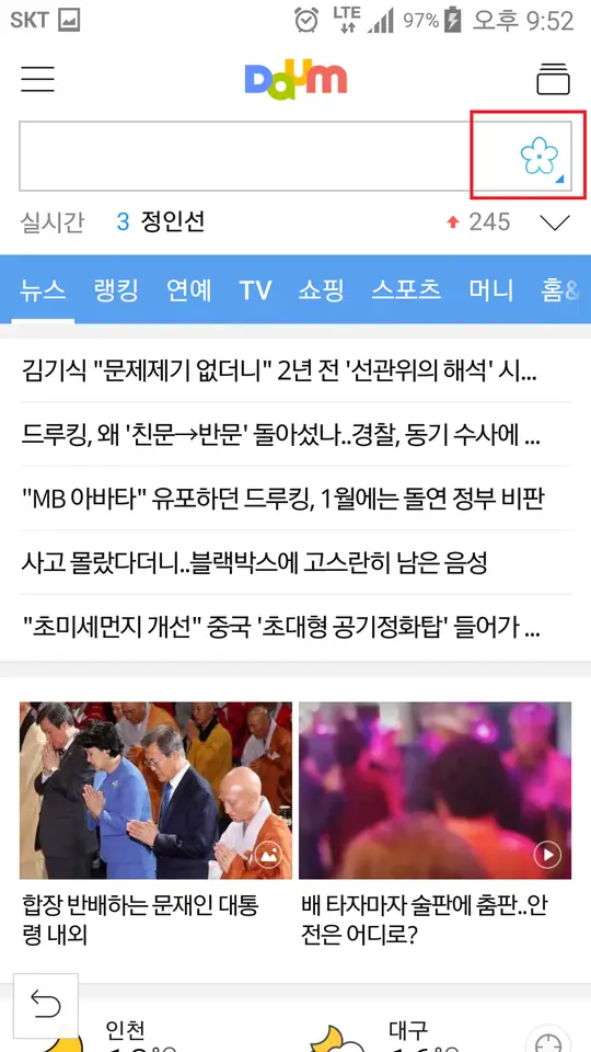 <대구 수성못 용지봉>용지봉에서 바라보는 대구와 꽃이름 찾는 어플 작업 사진 3
