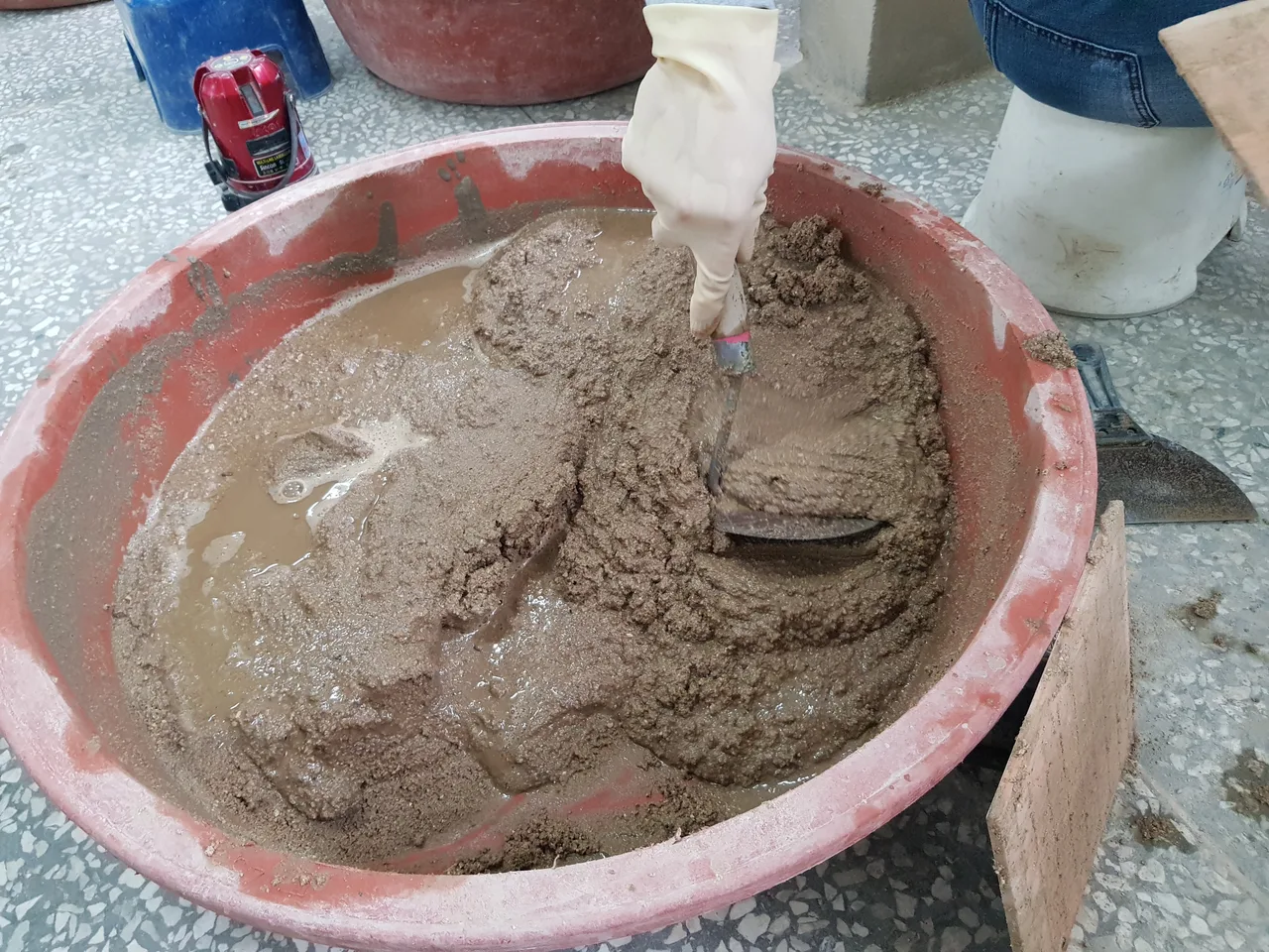 27일간의 타일기능사 실기 시험 연습. 작업 사진 2