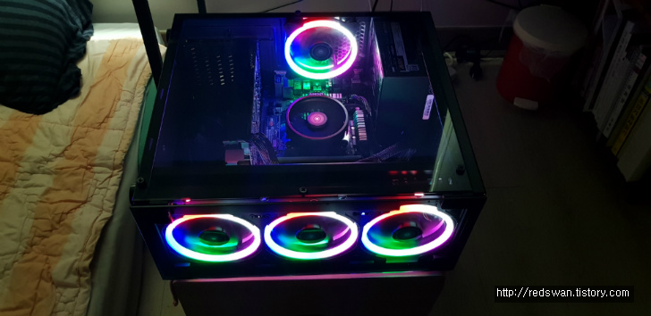 집에서 컴퓨터 조립하기. 라이젠2600 램8기가 지포스GTX1060 970EVO 작업 사진 15